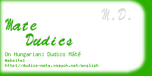 mate dudics business card